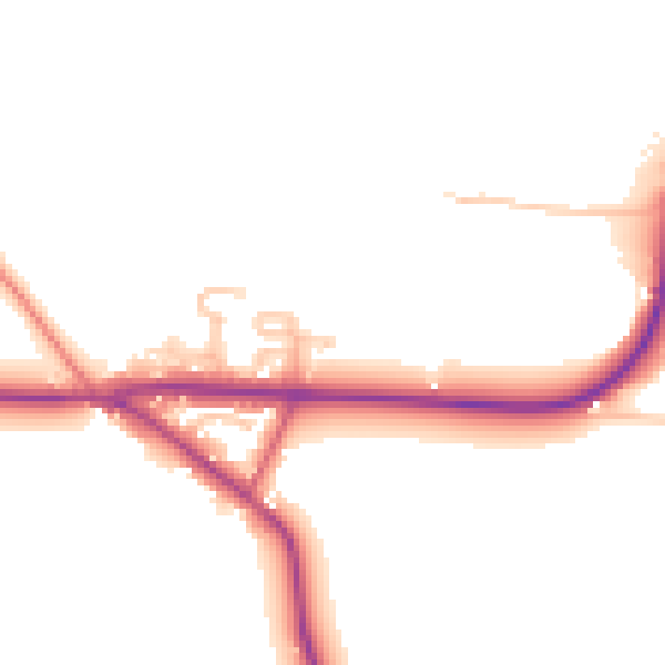 Daytime road noise heatmap for WR6 6NU