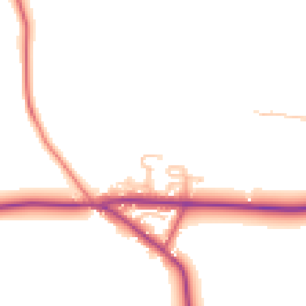 Daytime road noise heatmap for WR6 6NX