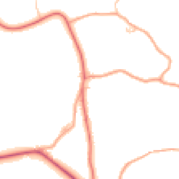 Daytime road noise heatmap for WR6 6NY