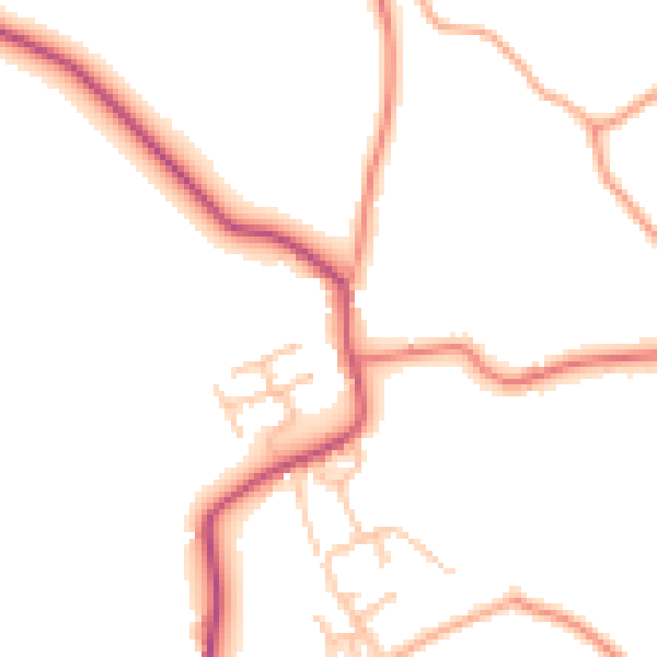 Daytime road noise heatmap for WR6 6PA