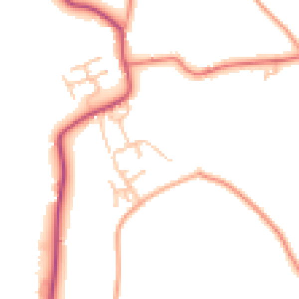 Daytime road noise heatmap for WR6 6QZ