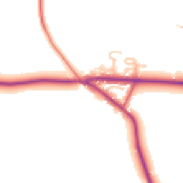 Daytime road noise heatmap for WR6 6SZ