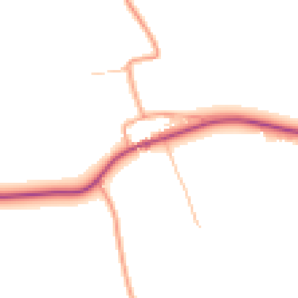 Daytime road noise heatmap for WR7 4BE