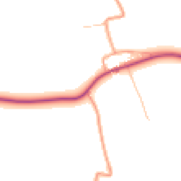 Daytime road noise heatmap for WR7 4BQ