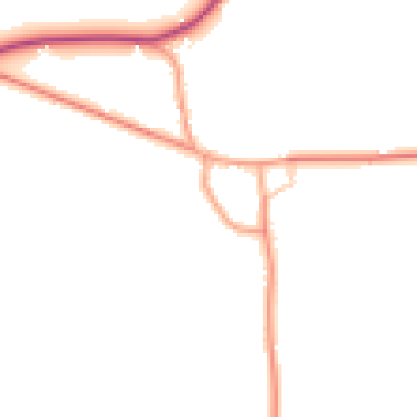 Daytime road noise heatmap for WR7 4BZ