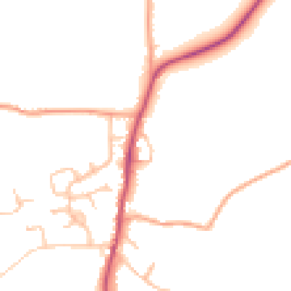 Daytime road noise heatmap for WR7 4DR