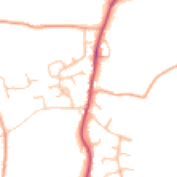 Daytime road noise heatmap for WR7 4DY
