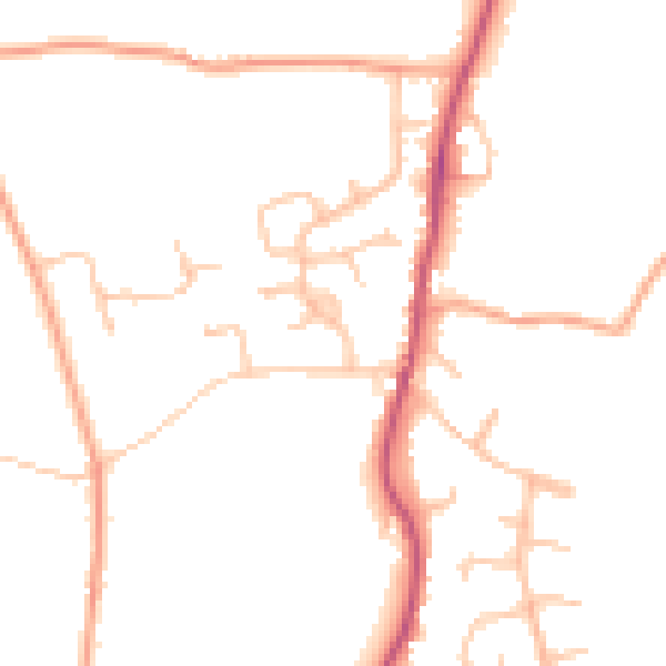 Daytime road noise heatmap for WR7 4EE