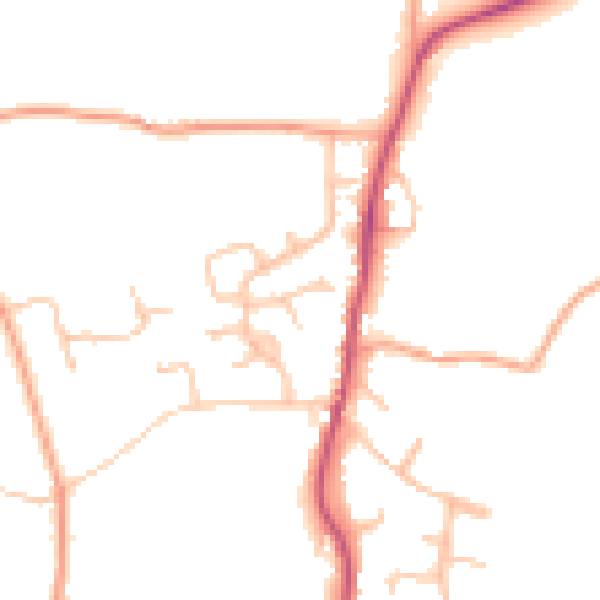 Daytime road noise heatmap for WR7 4EG