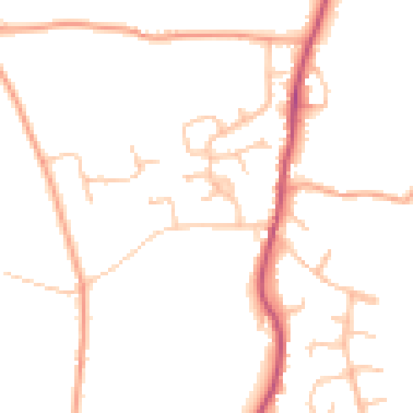 Daytime road noise heatmap for WR7 4EH
