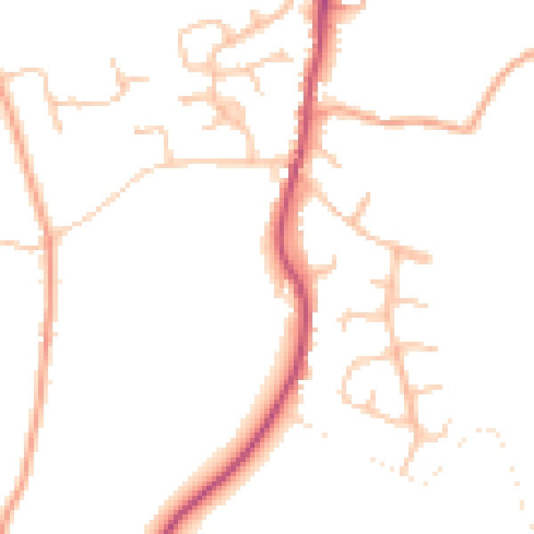 Daytime road noise heatmap for WR7 4EX
