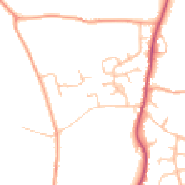 Daytime road noise heatmap for WR7 4FD