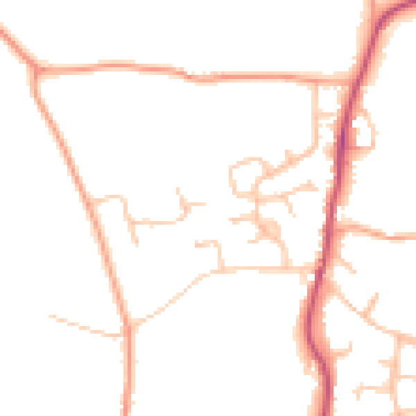 Daytime road noise heatmap for WR7 4FF