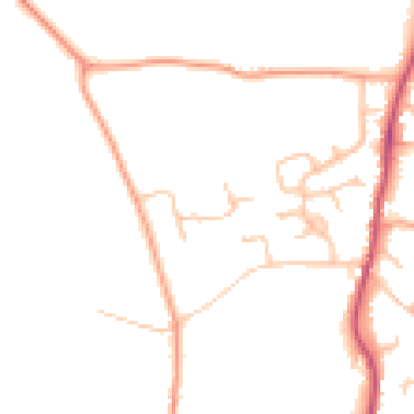 Daytime road noise heatmap for WR7 4FG
