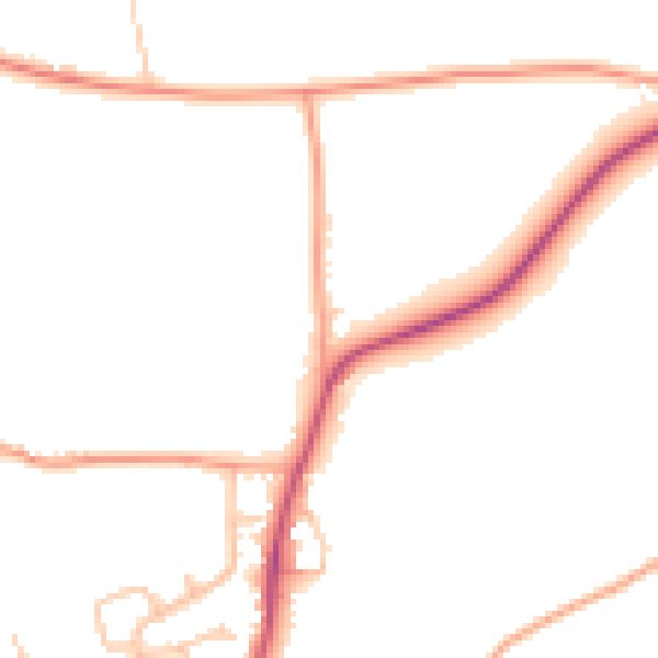 Daytime road noise heatmap for WR7 4GA