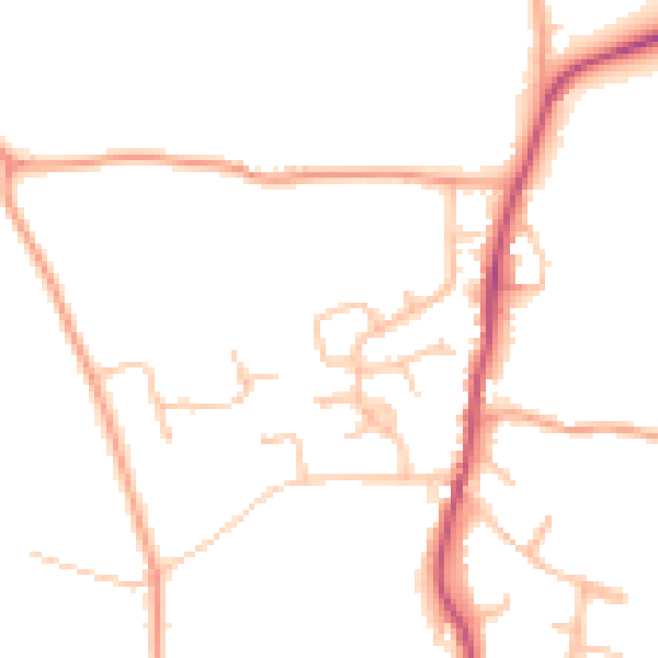 Daytime road noise heatmap for WR7 4HB