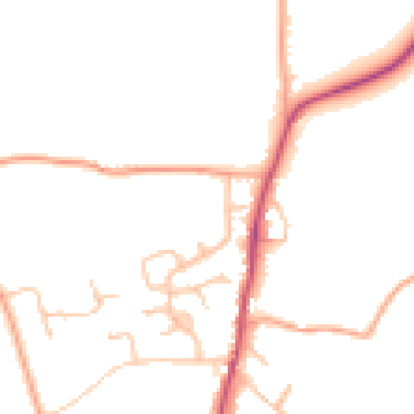 Daytime road noise heatmap for WR7 4HL