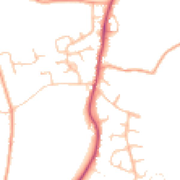 Daytime road noise heatmap for WR7 4JE