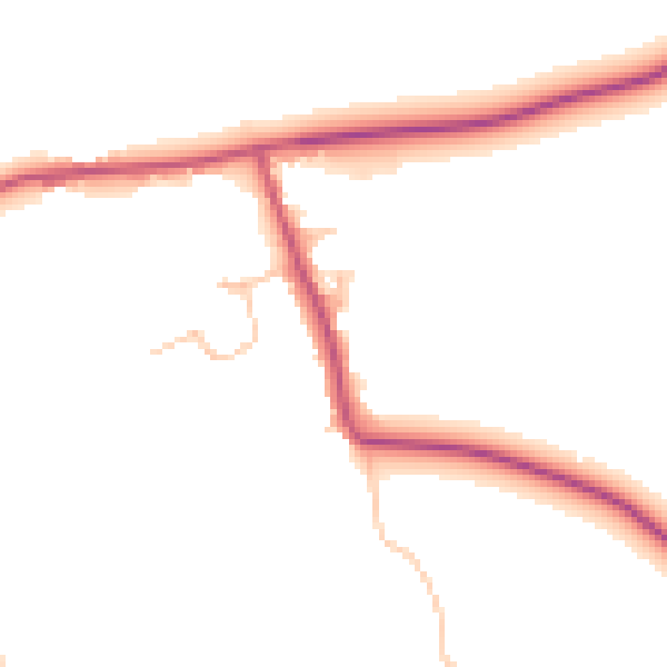 Daytime road noise heatmap for WR7 4NR