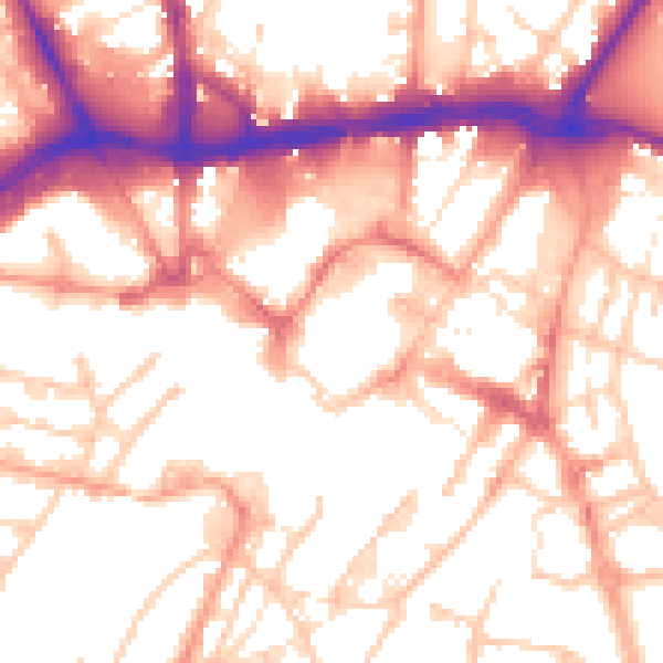 Daytime road noise heatmap for WS1 1DA