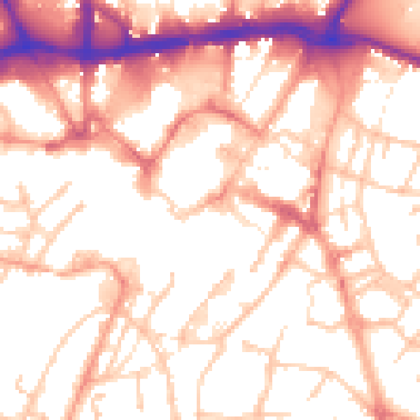 Daytime road noise heatmap for WS1 1DF