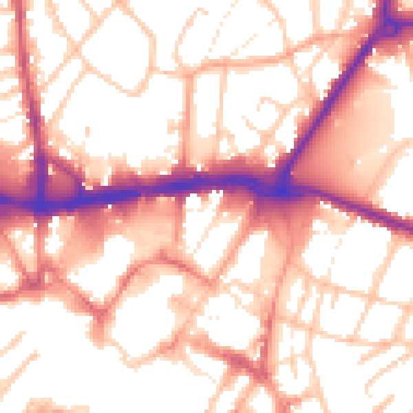 Daytime road noise heatmap for WS1 1EG