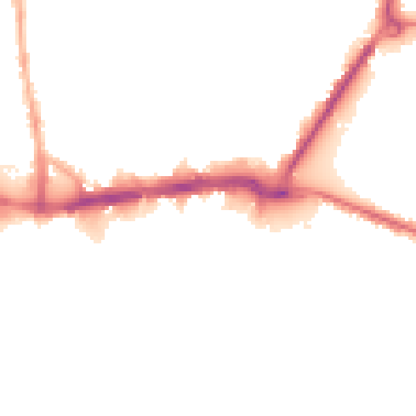 Night-time road noise heatmap for WS1 1EG