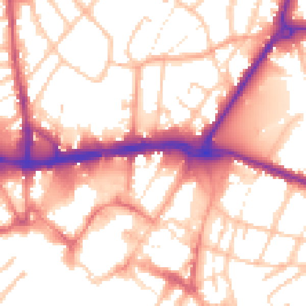 Daytime road noise heatmap for WS1 1EN