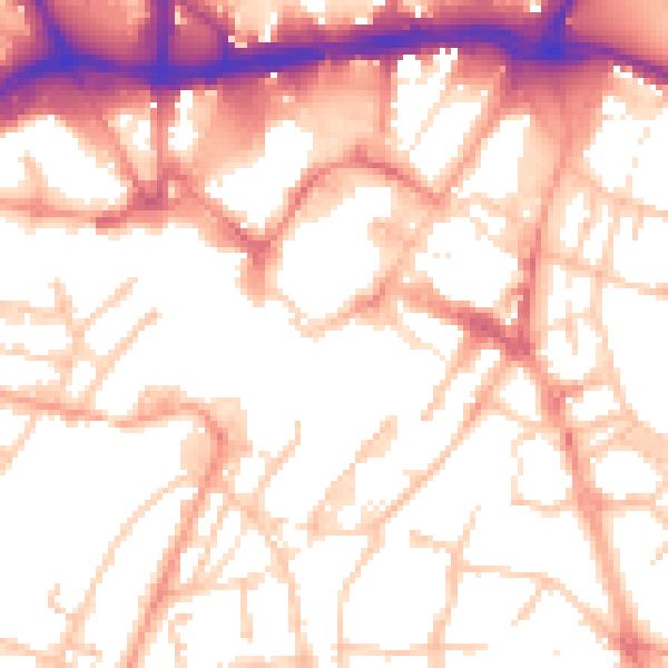 Daytime road noise heatmap for WS1 1EW