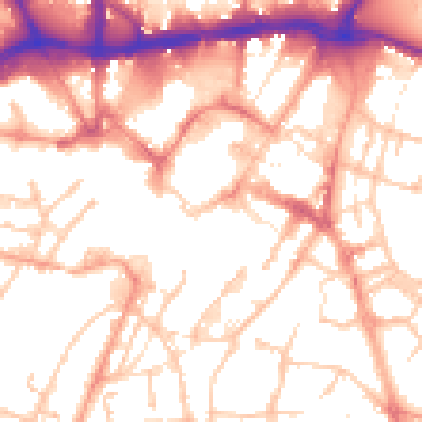 Daytime road noise heatmap for WS1 1HP