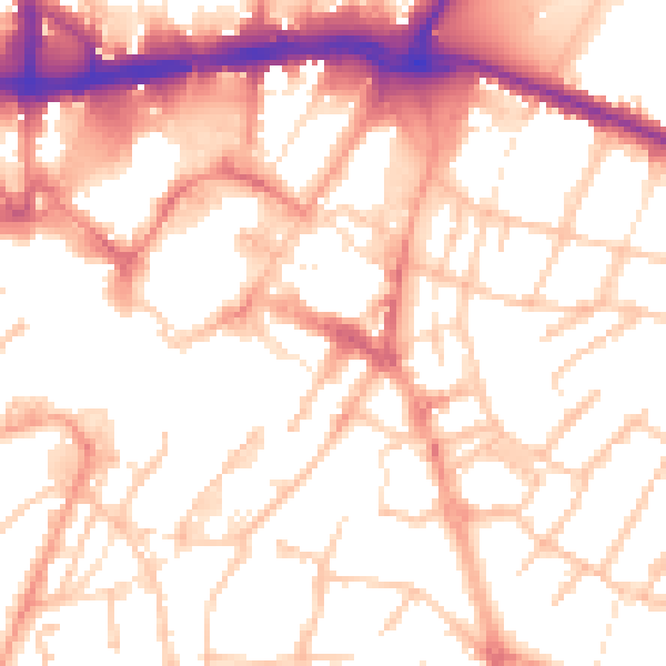 Daytime road noise heatmap for WS1 1JG