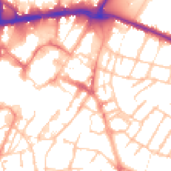 Daytime road noise heatmap for WS1 1JX