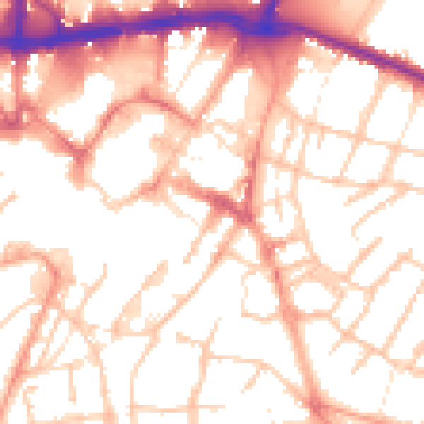 Daytime road noise heatmap for WS1 1JZ