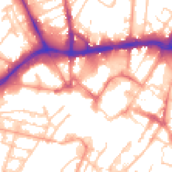 Daytime road noise heatmap for WS1 1NN