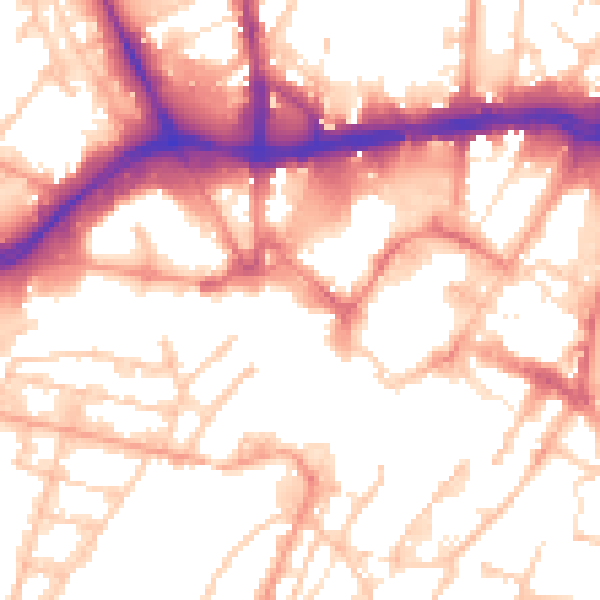 Daytime road noise heatmap for WS1 1NP