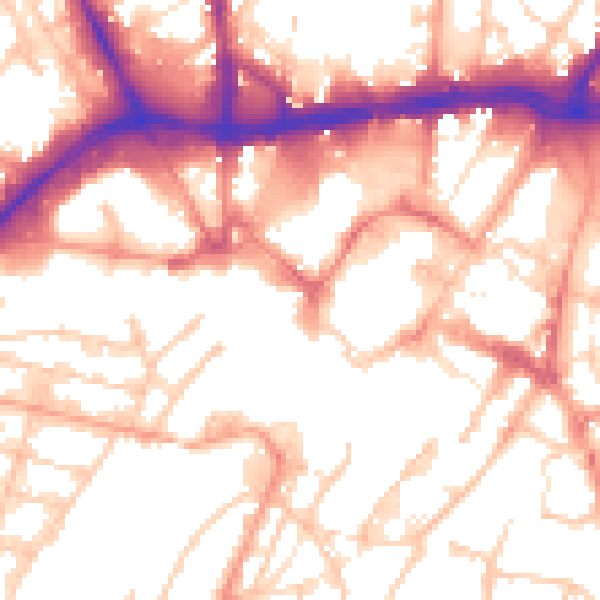 Daytime road noise heatmap for WS1 1NT