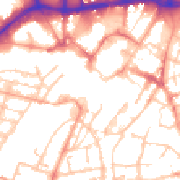 Daytime road noise heatmap for WS1 1NU