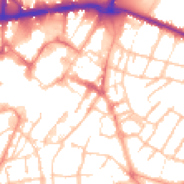 Daytime road noise heatmap for WS1 1QG