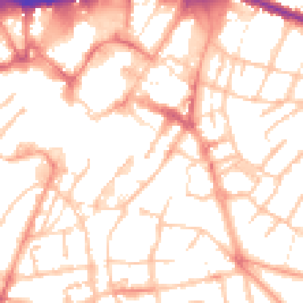 Daytime road noise heatmap for WS1 1QJ
