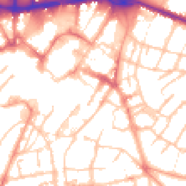 Daytime road noise heatmap for WS1 1QL
