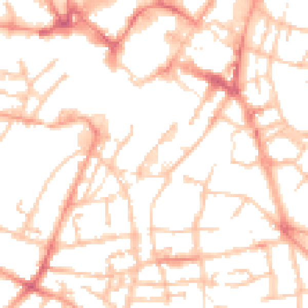 Daytime road noise heatmap for WS1 1RB