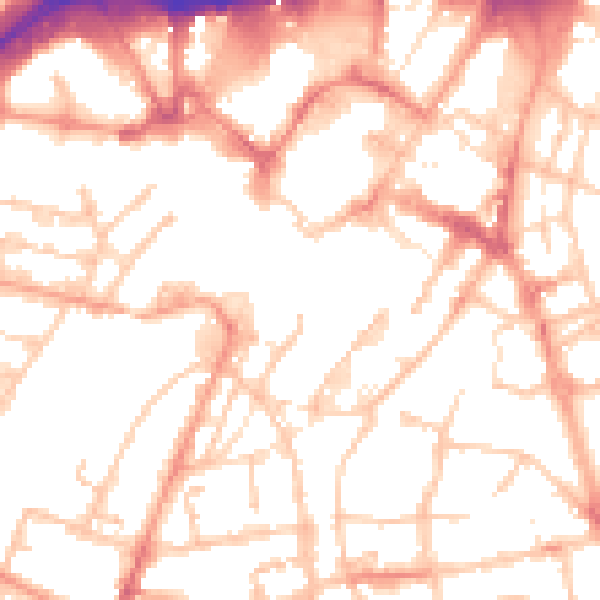 Daytime road noise heatmap for WS1 1RH