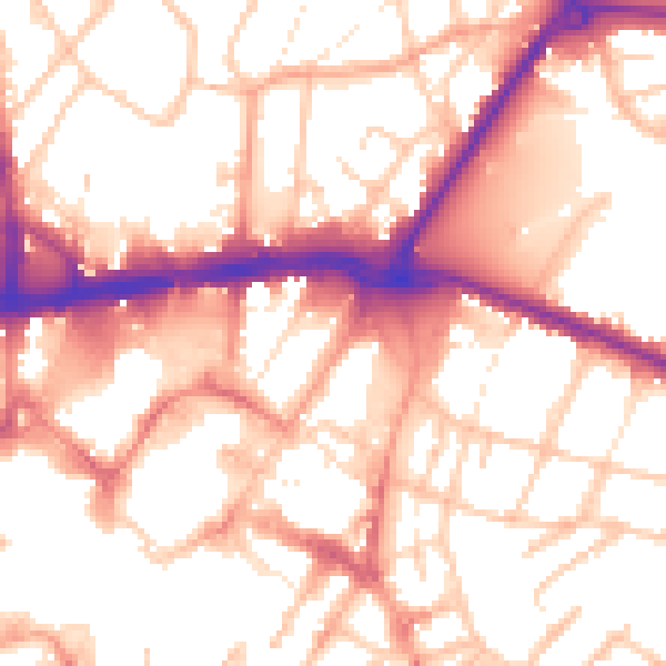 Daytime road noise heatmap for WS1 1TJ
