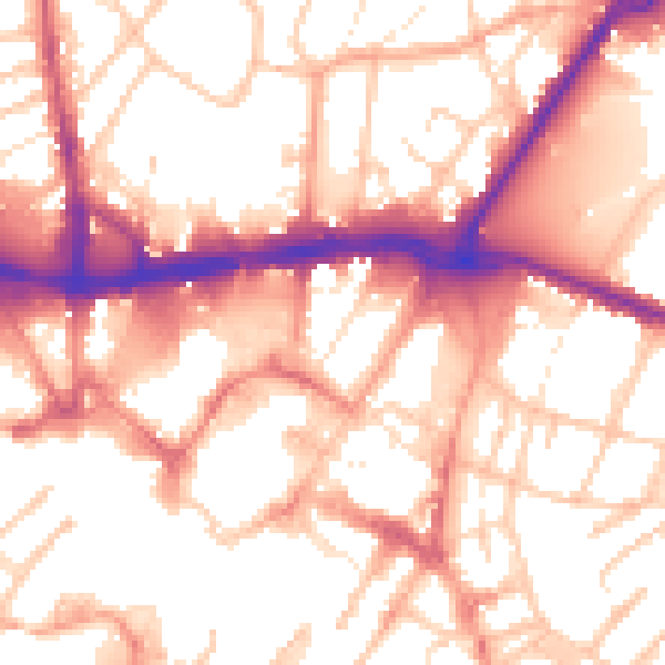 Daytime road noise heatmap for WS1 1XA