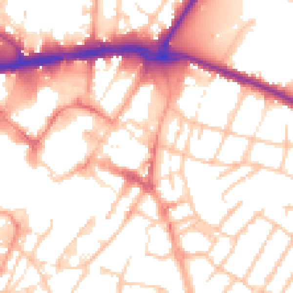 Daytime road noise heatmap for WS1 2AD