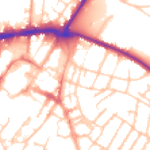 Daytime road noise heatmap for WS1 2AU