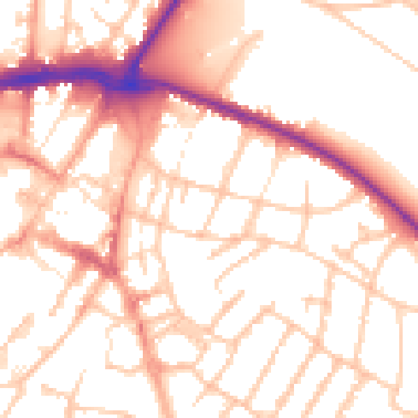 Daytime road noise heatmap for WS1 2AX