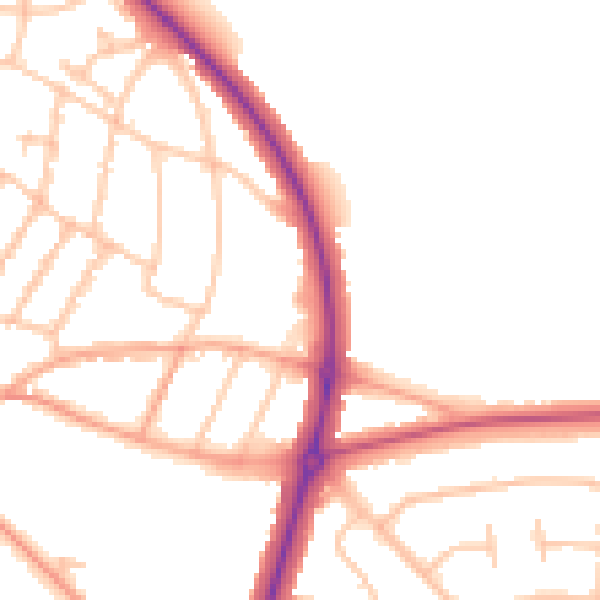 Daytime road noise heatmap for WS1 2BF
