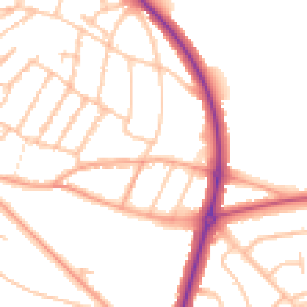 Daytime road noise heatmap for WS1 2BW