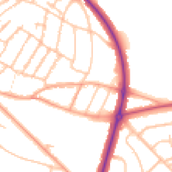 Daytime road noise heatmap for WS1 2EE
